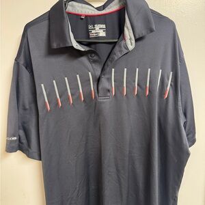 Under Armour Dark Gray Polo with Red Accents